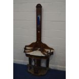 A LATE VICTORIAN WALNUT SKELETON HALL STAND with a marble top, width 92cm x depth 40cm x height