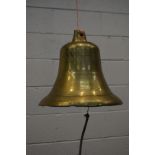 A LARGE BRONZE BELL, diameter 37cm x height 33cm