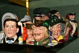 A COLLECTION OF TEN ROYAL DOULTON CHARACTER AND TOBY JUGS, comprising Robin Hood D6534 (seconds),