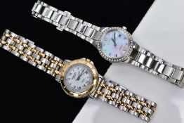 TWO LADIES WRISTWATCHES, the first designed with a circular mother of pearl dial signed 'Citizen