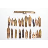 A COLLECTION OF 14CT GOLD NIBS, of various sizes and condition, total approximate weight 5 grams and