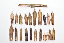 A COLLECTION OF 14CT GOLD NIBS, of various sizes and condition, total approximate weight 5 grams and