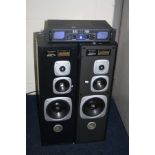 A TWO OF BSS M-250 STUDIO MONITORS ( appear to be different ages , dust covers pushed in but fully