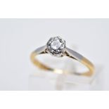 A MID 20TH CENTURY DIAMOND SINGLE STONE RING, estimated brilliant cut weight 0.35ct, ring size L,