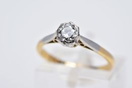 A MID 20TH CENTURY DIAMOND SINGLE STONE RING, estimated brilliant cut weight 0.35ct, ring size L,