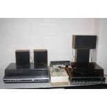 A FERGUSON 34574 MUSIC CENTRE (PAT pass radio working but turntable not) a pair of Thorn speakers, a