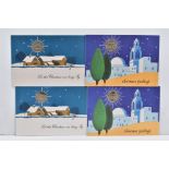 ISLE OF MAN CHRISTMAS FIFTY PENCE COINS, to include 1986 and 1987 two of each on card of issue,