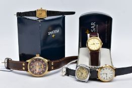 A SELECTION OF WRISTWATCHES, to include a gents 'Battle of Britain' wristwatch, with a brown tone