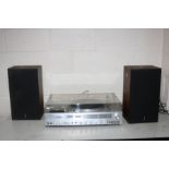 A TOSHIBA SM3350 VINTAGE MUSIC CENTRE and a pair of Toshiba speakers (PAT pass and working apart