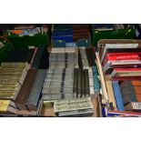 BOOKS, six boxes of books, the vast majority in the Russian language featuring works by Tolstoy,