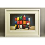 DOUG HYDE (BRITISH 1972), 'THE FACES OF LOVE', a limited edition print 344/395 depicting a Rubik's