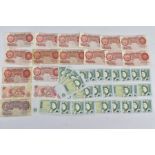 A SELECTION OF ENGLISH BANKNOTES, to include (37) Somerset twenty consecutive and seventeen
