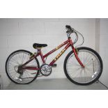 A TREK 220 MOUNTAIN TRACK CHILDS BIKE with 15ins frame 24ins wheels, 21 speed Shimano gears with
