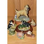 A GROUP OF BORDER FINE ARTS DOG AND CAT SCULPTURES, comprising 'Cairn Terrier' standing style two