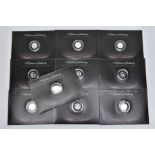 ROYAL MINT LONDON 2012 SPORTS COLLECTION OF SILVER FIFTY PENCE COINS, ten carded coins of disaplines