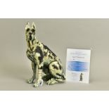 APRIL SHEPHERD (BRITISH CONTEMPORARY) 'ON GUARD' a limited edition sculpture of a Great Dane dog