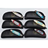 SIX FRANKLIN MINT COLLECTOR KNIVES, all displaying classic cars to the handle and their names to the