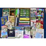 A BOX OF CRICKET THEMED BOOKS AND MAGAZINES, including The History of the Sheffield Shield, A
