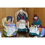 THREE ROYAL DOULTON LADY FIGURES, comprising 'Silks and Ribbons' HN2017, 'Forty Winks' HN1974,