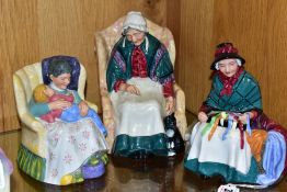 THREE ROYAL DOULTON LADY FIGURES, comprising 'Silks and Ribbons' HN2017, 'Forty Winks' HN1974,