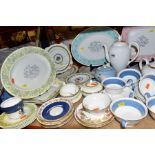 WEDGWOOD DINNER/TEA WARES, etc, to include 'Wildflower' in yellow and turquoise, W3979 saucers '