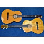 TWO ACOUSTIC GUITARS, one labelled Granada Model G200, made in Korea, the other unbranded,