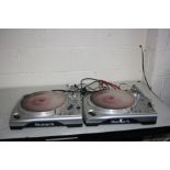 TWO NUMARK TT1650 TURNTABLES with pitch control both need new cartridges (both PAT pass and