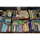 BOOKS,six boxes containing approximately 270 titles (hardback and paperback) with subject matters
