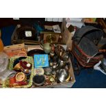 THREE BOXES AND LOOSE SUNDRY ITEMS, to include an Ambiano MT-12AW Air Fryer, Old Hall 1½ teapot