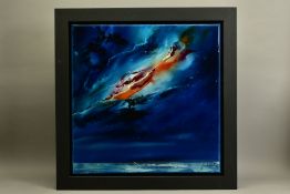 JULIE ANN SCOTT (BRITISH CONTEMPORARY) 'YOU'RE ALWAYS WITH US', an abstract night sky over an ocean,