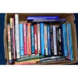 A BOX OF RUGBY RELATED BOOKS, mostly Rugby League