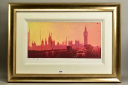 ROLF HARRIS (AUSTRALIAN 1930) 'FIFTIES RUSH HOUR' a nostalgic London cityscape, limited edition