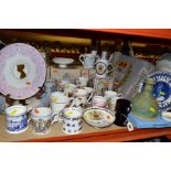ROYAL MEMORABILIA CERAMICS, ETC, to include Aynsley twin handled cup, bell and comport, Coalport