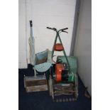 A QUALCAST SUFFOLK PUNCH 30 PETROL CYLINDER MOWER (engine pulls freely but hasn't been started)