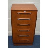 A G PLAN FRESCO CHEST OF SIX DRAWERS, width 56cm x depth 45cm x height 104cm