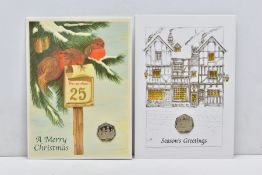 CHRISTMAS FIFTY PENCE POBJOY ISLE OF MAN, to include 2001 and 2002 Victorian letter box, manger