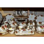 ROYAL ALBERT 'OLD COUNTRY ROSES' DINNERWARES, comprising three tier cake/sandwich stand, two cake/