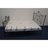 SEVENTH HEAVEN, A MID VICTORIAN CAST IRON AND BRASS 4FT6 BEDSTEAD