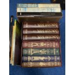 A BOX OF BOOKS TO INCLUDE, Folio Society 'Domesday Book', three volumes published 2003, 'Empires