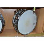 A VINTAGE ROGERS DYNASONIC 14 INCH X 5 INCH CHROMED SNARE DRUM, serial No. D42350
