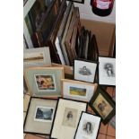 ASSORTED PRINTS AND PICTURE FRAMES, ETC, to include 19th century engraving prints by George Morland,