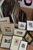 ASSORTED PRINTS AND PICTURE FRAMES, ETC, to include 19th century engraving prints by George Morland,