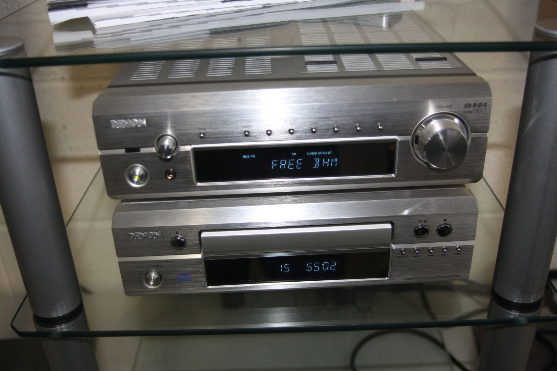 A DENON MIDI COMPONENT HI FI including a DRA-F101 tuner amp, a DCD-F101 CD player, a pair of Mission - Image 2 of 4