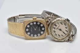 TWO LADIES WRISTWATCHES, to include a 'Wittnauer' watch with a black oval dial signed 'Wittnauer