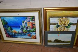 PAINTINGS AND PRINTS, to include two Nicola Bernadino limited edition prints of Italian coastal