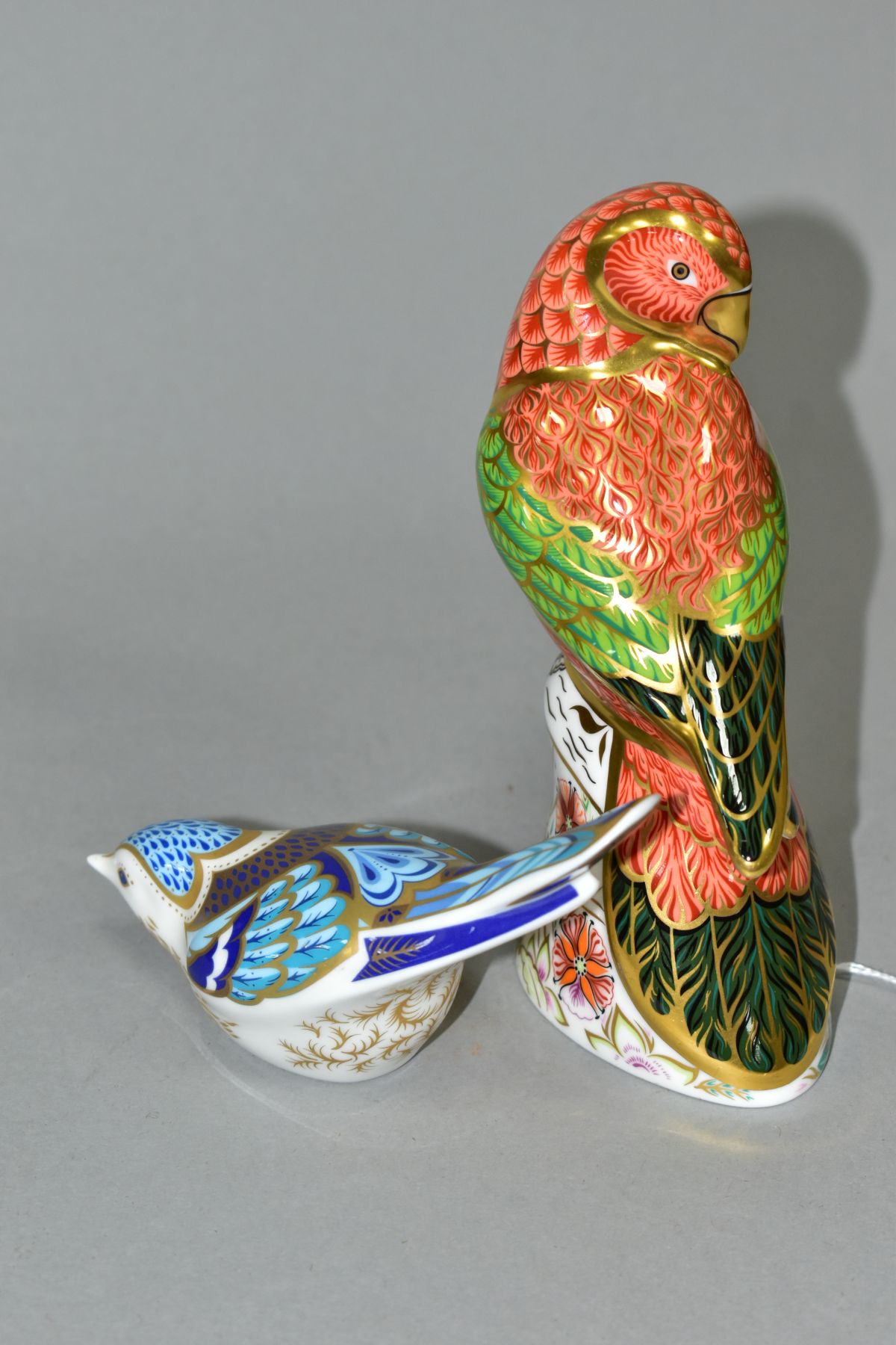 TWO ROYAL CROWN DERBY PAPERWEIGHTS, 'Lorikeet', limited edition 308, no stopper and base scratched - Image 3 of 6
