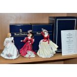 THREE BOXED ROYAL DOULTON FIGURINES comprising 'Alice - Lady of the Year 1999' HN4003, issue limited