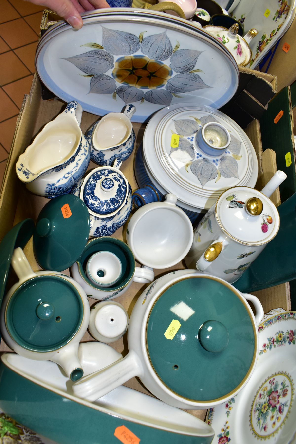 SEVEN BOXES OF CERAMICS AND SUNDRIES, to include Denby Chatsworth tureen and two platters, Denby - Image 3 of 16