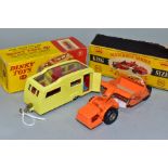 A BOXED DINKY TOYS FOUR BERTH CARAVAN, No 117, with a boxed Lesney Matchbox King-Size Allis Chalmers