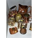 ASSORTED METALWARES etc to include brass bell with relief Chinese Dragon and Flaming Pearl, copper